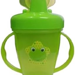 K M EXIM Grippy Cup, BPA-Free Plastic Sippy Cup for Toddlers, 150ml, Green, Animal Print Design-16