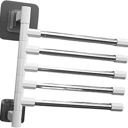 SECRET DESIRE™ Toilet Towel Rack 180 Degree Rotary Towel Holder for Bathroom Hotel 5 Pole-image-94