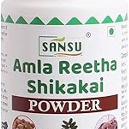 SANSU 100% Natural Organic Amla Reetha Shikakai powder For Hair Care (100 Gram)-image-73