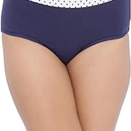 Women's Cotton High Waist Hipster Panty with Lace Waist in Dark Green-picture-44
