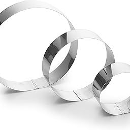 Expresso Stainless Steel 3 Sizes Round Shape Molding Plating Forming Cake Mousse Rings, Set of 3-image-48