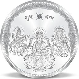 Precious Moments BIS Hallmarked Silver Coin Laxmi Ganesha and Saraswati 999 Pure Silver available in 10/20/50/100 gram.-image-49