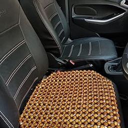 Q1 Beads MChocolate Wooden Beads Car Seat Wooden Cushion Cover Pad in Acupressure Sitting for All Universal The Cars/SUVs/Office Chair/Truck (Golden Brown)-24