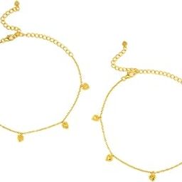 by Caratlane You and Your Untimely Yawns Heart Anklets in Gold Plated 925 Silver for women-image-32