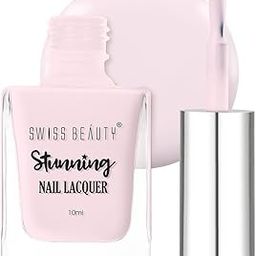 Swiss Beauty Glossy Finish Stunning Nail Lacquer | Chip Resistant, Quick drying nail paint | Highly Pigmented with high shine Nail polish | Shade - Nude Pink, 10 Ml-89