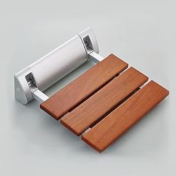BATH GURU ABS Wall Mounted Bath Shower Chair Seat for Bathrrom Foldable Shower Seat Bench with 130 Kg. Load Capacity Wooden Texture (Wooden & Aluminium) Pack of 1-image-50
