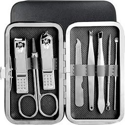 8 pcs Manicure Pedicure Set Professional Grooming Kit (Black Case)-image-38
