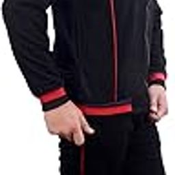 Men's Black Cotton Warm Tracksuit-image-38