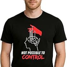 Men's Cotton Black Printed T-Shirt | Round Neck Half Sleeve Stylish Graphic Tee | Trendy Casual Wear for Boys & Men | Comfortable Daily Use T-Shirt | Streetwear for College & Travel Look-image-41