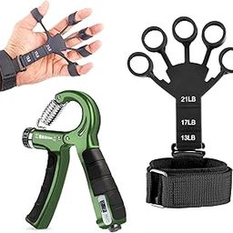 Combo of Adjustable Hand Gripper & 1 Pcs Finger Exerciser| Hand Gripper Strengthener| Used to Exercise Finger Strength| Flexibility and Physical Recovery of Hands| Forearm Strengthener.-11