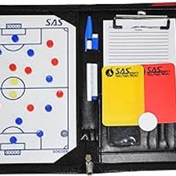 SAS SPORTS Pro Soccer Football Coach Tactical Board | Foldable Zipper Football Tactical Board for Professional Football Coaches | Football Coach Folder with Magnetic Counters, Pitch Planner Pages, Pen-28