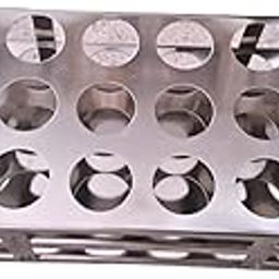 AANIJ® Test Tube Stand Stainless Steel 304 grade, Size 40 mm × 24 Holes Test Tube rack for Laboratory Pack of 1-7