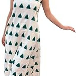 Women's Cotton Printed Sleeveless Co-ord Set – Elegant Summer Two-Piece Outfit (White-M)-image-70