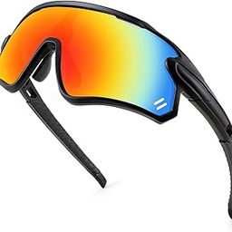 Karsaer Unisex Non-Polarized Sports Cycling Sunglasses For Mtb Bmx,Mountain Bike Shield Visor Baseball Running Glasses B5116,Multicolor-27