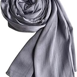 Muna Satin Scarf | Soft, Shiny & Stylish | 200 cm x 70 cm | Elegant Choice for All Occasions – Parties, Weddings & Festivals (Grey)-image-87