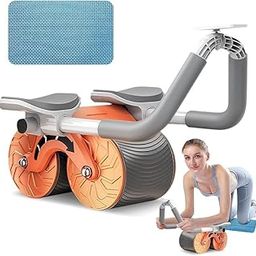Whixant Abdominal Exercise Roller, Ab Roller Wheel Abdominal Trainer, Elbow Support Double Wheels Automatic Rebound Roller Wheels, Training Abdominal Wheel for Fitness Men Women-14