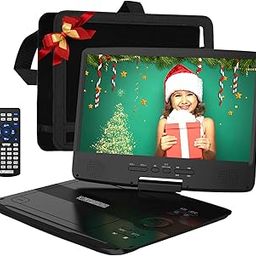 Portable DVD Player, HDPDVD-01 with 10.1" Swivel Screen Car DVD Player for Both Traveling and Indoor Viewing Support SD Card USB DVD AV in/Out Headphone 5 Hours Rechargeable Battery Black-11