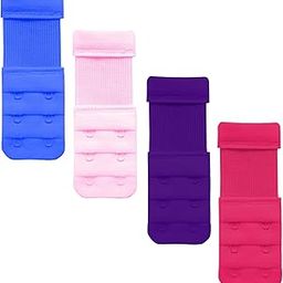 Women Nylon Elastane Bra Extender 2 Hook 3 Eye Strap Extensions Pack of 4 Multicolor-image-31