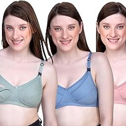 Maternity Nursing Feeding Bra Combo of 3 - Seamless, Adjustable, and Supportive for New Moms-image-31