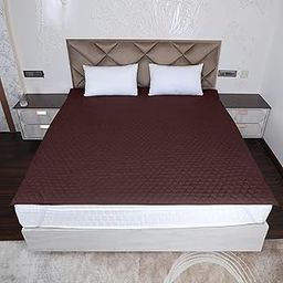 DAKSH Polycotton 100% Waterproof Quilted Mattress Protector, Ultra Soft & Breathable - Corner Elastic Bands Noiseless Bed Cover Queen Size Bed, Machine Washable - 60x72 Inch | 5x6 Feet, Brown-image-78
