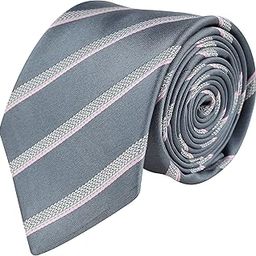 Kavove The Essentials Striped Gray Necktie For Men-image-29
