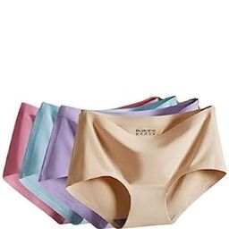 Women ice Silk Invisible Seamless Panty, Seamless Panties for Women Mid Rise No Show Hipster Panties Women Hipster Panties for Women Daily Use Combo Pack of 4-image-32