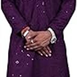 Men Stylish Co-Order Kurta Pajaama Purple Colour-image-20