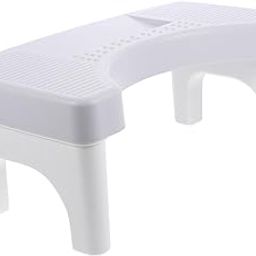 HEALEEP Toilet Stepping Stool for Bathroom Non-Slip Poop Stool for Adults Ergonomic Design for Optimal Comfort and Stability Easy to Clean and Construction Gray Top and White Legs-image-26