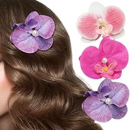 Shivashay 3 Pcs Flower Hair Clips for Women Stylish Elegant Butterfly Orchid Hair Pins Pearl Artificial Flower Claw Clip French Hair Barrette Cute Hair Accessories for Women Girls Kids-image-26