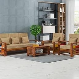 FURNESHO Sheesham Wood 5 Seater Sofa Set for Living Room Bedroom Home Office Hotel | Wooden Five Seater (3+1+1) Sofa Set | Natural Finish-image-94