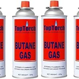 Top Torch® 225G Portable High-Pressure Butane Can Liquefied Gas Canister Ideal For Refilling Lighters, Small Stoves, Flame Torches, And Welding Equipment. Pack Of 4-1