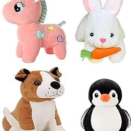 odinbirds Combo of 4 Animals Soft Toy Kids (Baby) for Playing Soft Toy Unicorn Rabbit Penguin& Dog.All Best Stuff Toys for Kids (Enjoy) Playing Birthday Gift (30cm)-image-67