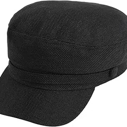french accent Cotton Blend Men Solid Black Bretan Cap for Outdoor Everyday Wear | UV Protection | Lightweight | | Quick-Drying | Fashion Casual Headwear Accessories for Men and Boys (2010), Free Size-picture-27