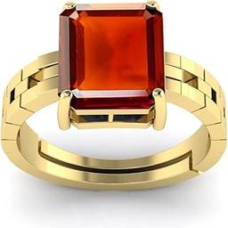 3.25 Ratti 2.00 Carat Certified AA++ Natural Gemstone Gomed Hessonite Stone Panchdhaatu Adjustable Ring Gold Plated Ring for Men and Women {Lab - Tested}-image-16