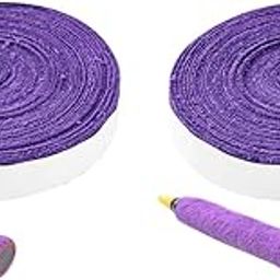 Proberos® Badminton Towel Grip Tape 10 Meters Super Anti-Skid Absorb Sweat Self-Adhesive Racket Handle Overgrip Replacement Purple 2 PCS-image-35