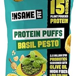 Insane Fit - PROTEIN PUFFS Basil Pesto (Pack of 6) | 15G Daily Protein, Baked, Low Calorie, High Fibre, PRObiotics-image-67