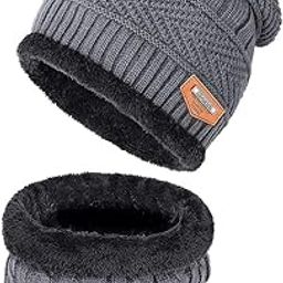 Ultra Soft Unisex Woolen Beanie Cap Plus Muffler Scarf Knit Set for Men Women Girl Boy - Warm, Snow Proof - 20 Degree Temperature-image-99