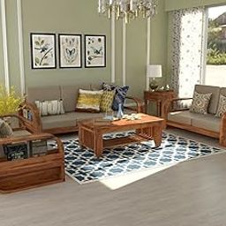 FURNESHO Wooden 7 Seater Sofa Set for Living Room | with 40 Density Cushions, Seven Seater Sofa for Office & Lounge | 3+2+2 Seater Sofa Sets for Home | Sheesham Wood, Honey-image-35