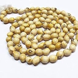 My Store 108 + 1 Beads Natural 8mm White Gunja Seeds Chirmi Mala for Pooja, and Mantra Chanting Japa Mala-image-36