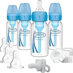 Dr. Brown's Options+ Slow Flow Bottle Set for Breastfed Baby, 4 Ounce, Blue-image-56