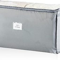KIKA HOMS Jumbo 130 L Extra Large Storage Bags, Breathable Blanket storage bags | Clothes Storage Bag for Comforter, and Quilts, Organisation Bedding with Clear Viewing Top, Set of 1, Grey (XXL size)-image-92