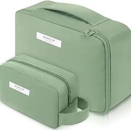 Makeup Bag Cosmetic Bag for Women Cosmetic Travel Makeup Bag Large Travel Toiletry Bag for Reusable Toiletry Bag Green-L & S Size-image-44