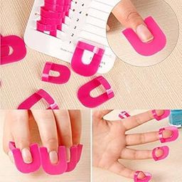 HEAVENGLOW 26 pcs Manicure Finger Nail Art Case Nail Shield Protector Case Rose Red-image-58