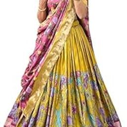 Women's Trending Designeer Tussar Silk Lehenga Choli Print with Foil Work With Unstitched Blouse Patola Print Adorned with Foil Work For Navrati || Wedding-picture-38