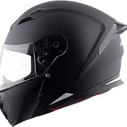 Axor Hunter ISI ECE and DOT Certified Matte Finish Full Face Helmet for Men with Pinlock Fitted Clear Visor-Dull Black-M-picture-20