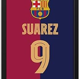inspire TA Luis Suarez photo Barcelona Jersey photos Wall Paintings For Football Fan Room Cafe Wall Frame, Laminated photo With Black Frame (12 X 9 INCHES)-image-51