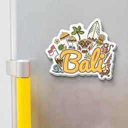 PRINTSY GALLERY Tourism Souvenir Bali Fridge Magnet Illustration Bali Country Refrigerator Magnet Birthday Gifts for Tourists World Tourism Souvenir Fridge Magnet-image-71