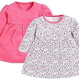 baby go Baby-Girl's Cotton A-Line Midi Frock (GOBS20-2522-0/3M-PEACH_Fushia-picture-5