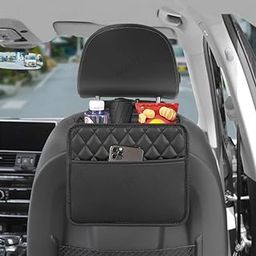 HUUSO Car Seat Back Pocket, Black Multi-functional Storage Bag, Trash Can, Waterproof, Stain Resistant, Convenient Goods, Space Saving Compatible with Mahindra Thar Old-image-99