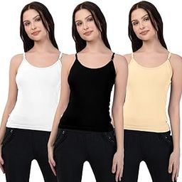 Selsia Womens Adjustable Strap Cotton Camisole Slip-picture-45